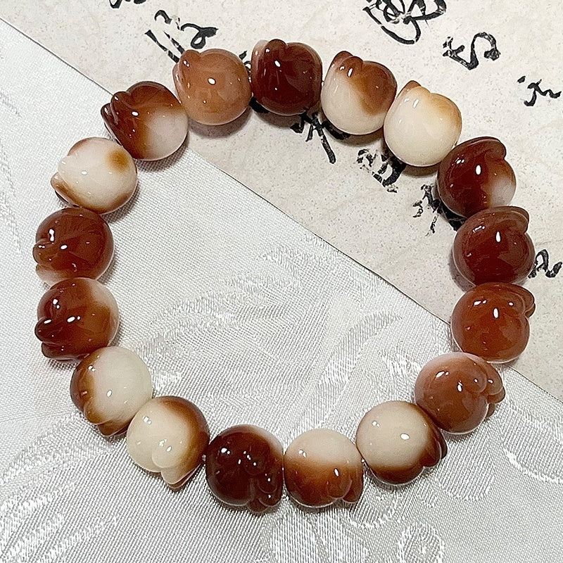 Cat's Paw Bodhi Root Hand Toy Bracelet Student Pliable Temperament White Jade Bodhi Cultural - LuxeBloom