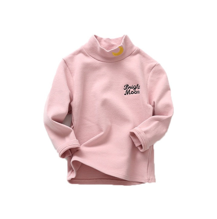 Pure spring and autumn new children's clothing men and women children's sand cotton high collar bottoming shirt cotton children's long-sleeved t-shirt tops - LuxeBloom