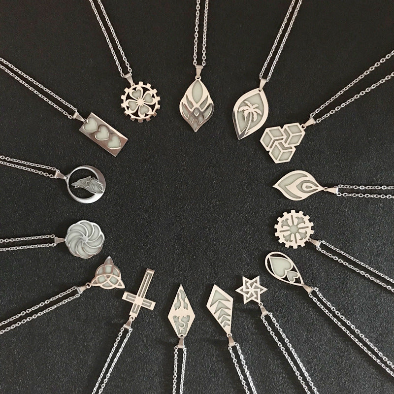 Titanium Steel Luminous Necklace Couple Jewelry - LuxeBloom