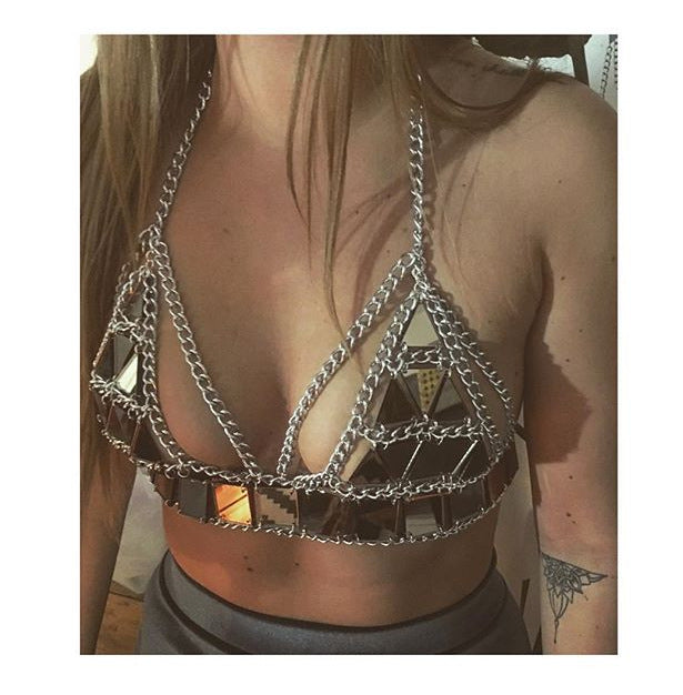 Acrylic sequin triangle stitching bikini - LuxeBloom