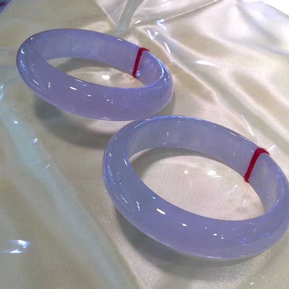 Natural Burma Jade Ice Waxy Kinds Violet Jade Bracelet - LuxeBloom
