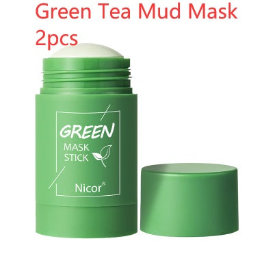 Cleansing Green Tea Mask Clay Stick Oil Control Anti-Acne Whitening Seaweed Mask Skin Care - LuxeBloom