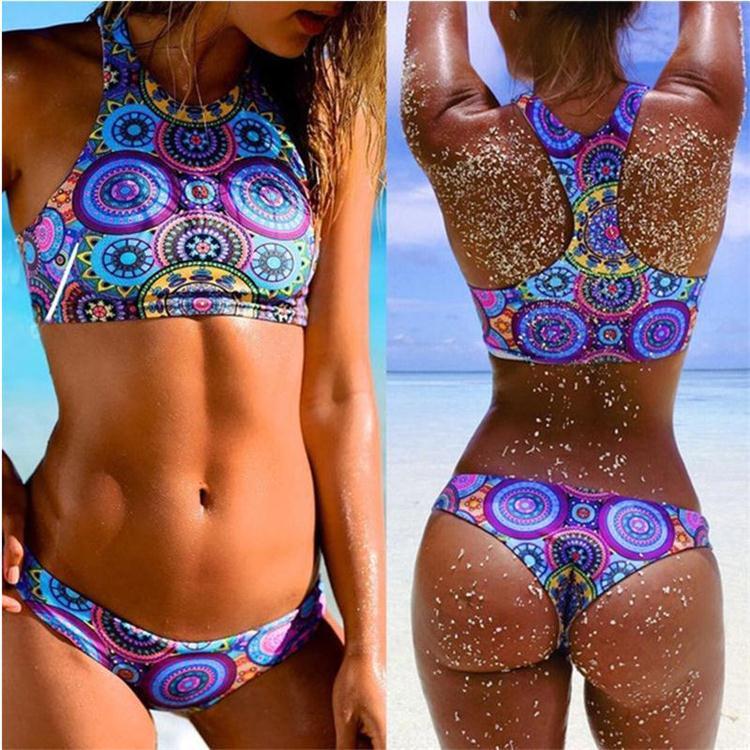 New Low Waist Triangle Bikinis High Neck Brazilian Swimwear Swimsuit Swimsuit Bikini Set Brazilian Beachwear Biquini - LuxeBloom