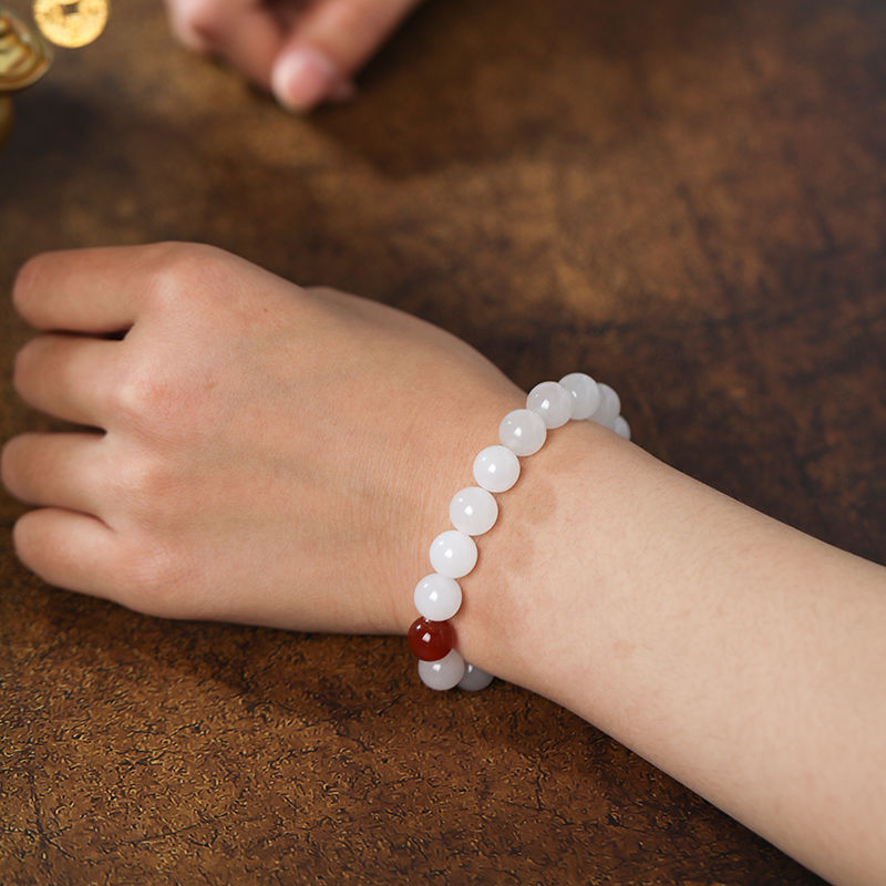 Natural Xinjiang Hotan Jade Ball Handstring - LuxeBloom