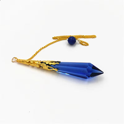 Pendulum Glass Bell  Pendants, Female Natural Amulet Healing Crystal Pendant Meditation Hexagonal Pendulums