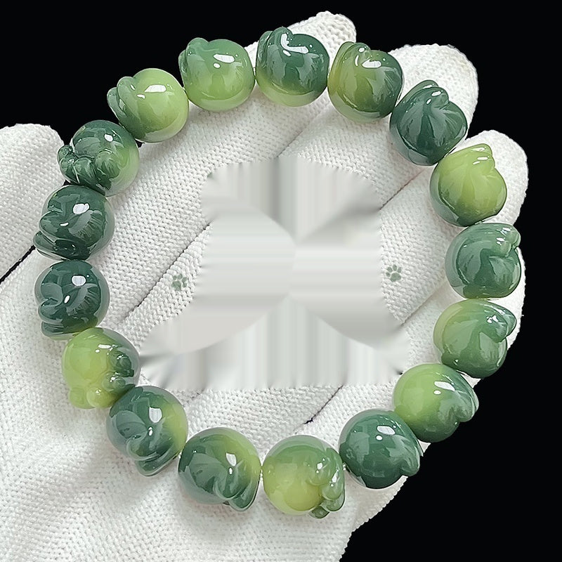 Cat's Paw Bodhi Root Hand Toy Bracelet Student Pliable Temperament White Jade Bodhi Cultural