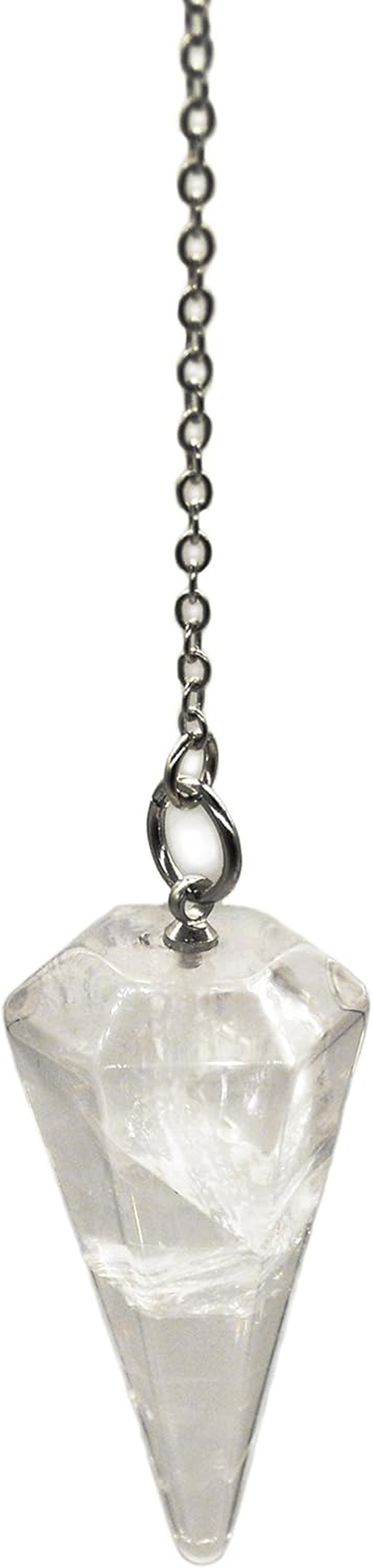 Pendulum Crystal for Dowsing, Divination and Healing - Crystal Pendulum with Chain, Perfect for Energy Balancing, Chakra Healing, Dowsing Pendulum