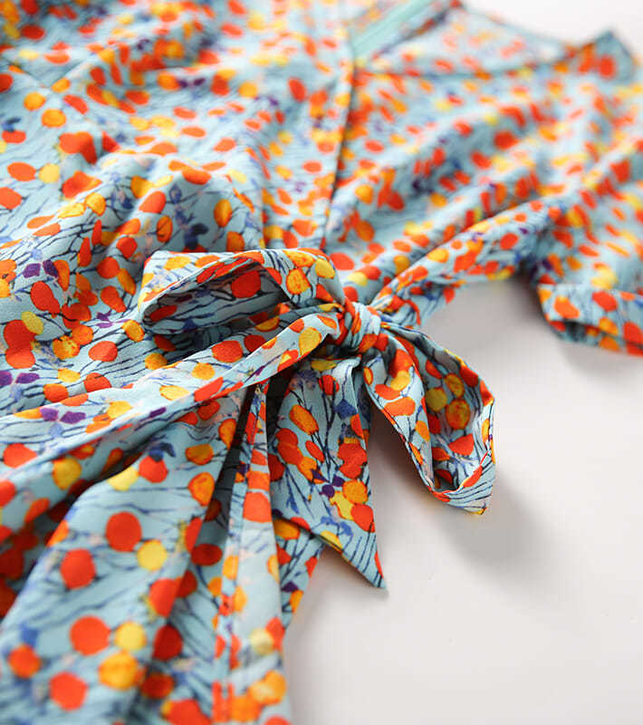 Feminine Looks Slim And Wears A French Floral Dress - LuxeBloom