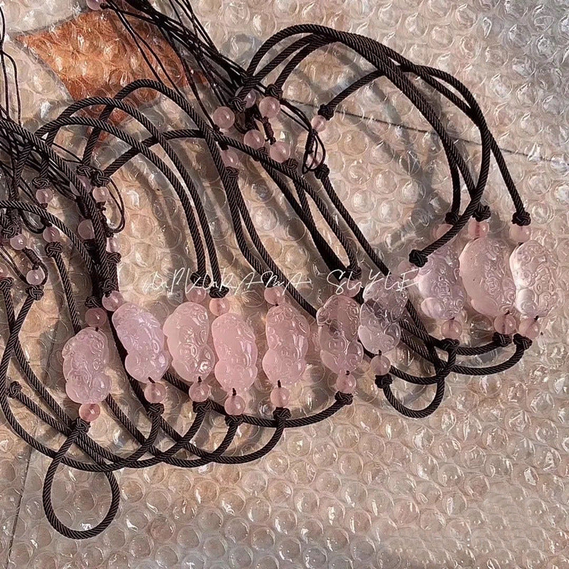 Obsidian Couple Pixiu Necklace Yan Jiu Same Style - LuxeBloom