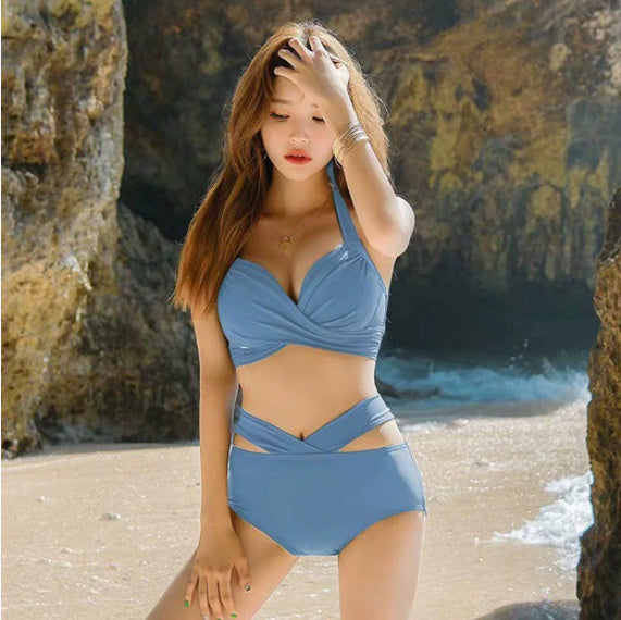 High Waist Bikini Triangle Sexy Bikini Hot Spring Swimwear - LuxeBloom
