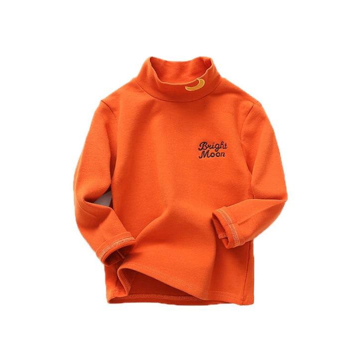 Pure spring and autumn new children's clothing men and women children's sand cotton high collar bottoming shirt cotton children's long-sleeved t-shirt tops - LuxeBloom