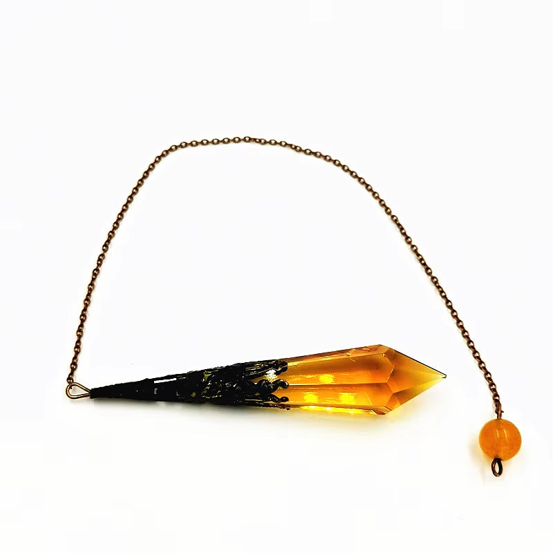 Pendulum Glass Bell  Pendants, Female Natural Amulet Healing Crystal Pendant Meditation Hexagonal Pendulums