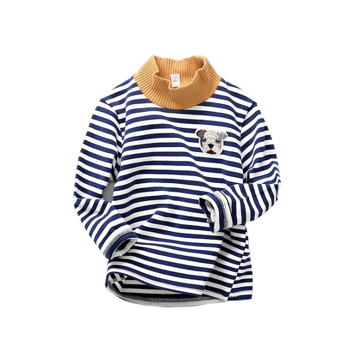 Pure spring and autumn new children's clothing men and women children's sand cotton high collar bottoming shirt cotton children's long-sleeved t-shirt tops - LuxeBloom