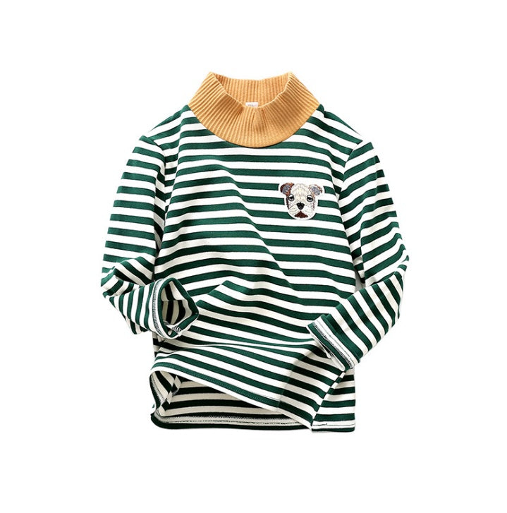 Pure spring and autumn new children's clothing men and women children's sand cotton high collar bottoming shirt cotton children's long-sleeved t-shirt tops - LuxeBloom