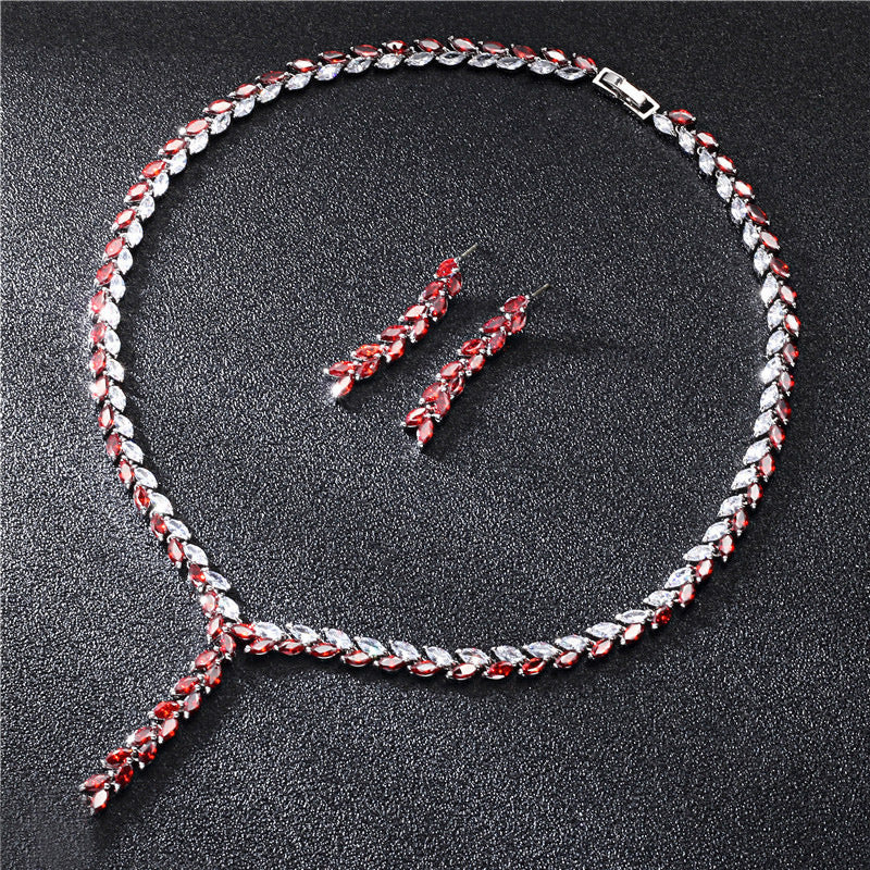 Bride Wedding Earrings Jewelry Set Jewelry Set - LuxeBloom