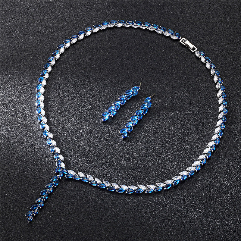 Bride Wedding Earrings Jewelry Set Jewelry Set - LuxeBloom