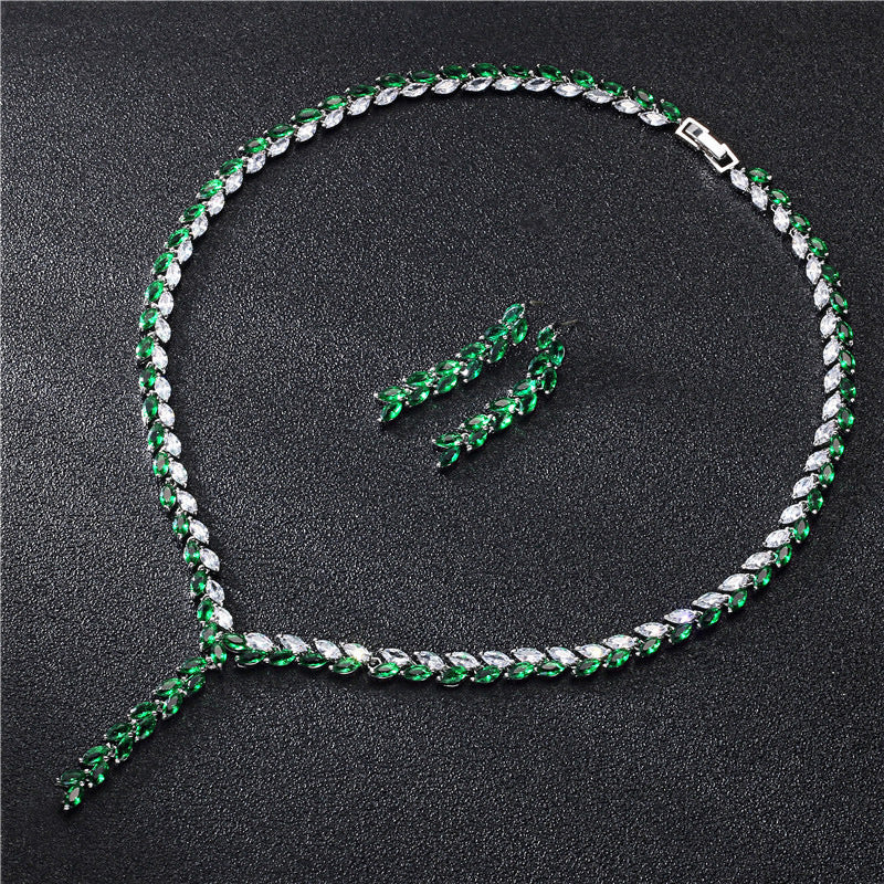 Bride Wedding Earrings Jewelry Set Jewelry Set - LuxeBloom