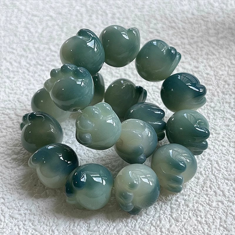 Cat's Paw Bodhi Root Hand Toy Bracelet Student Pliable Temperament White Jade Bodhi Cultural - LuxeBloom