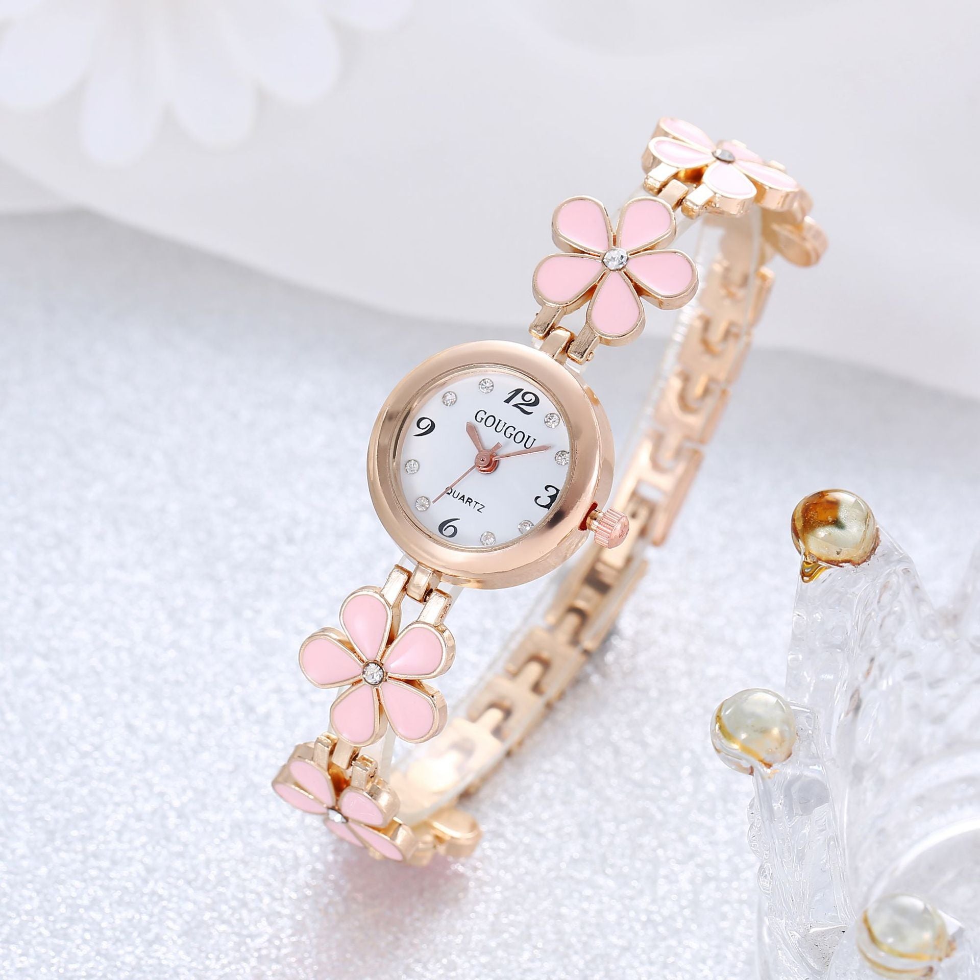 Women's Bracelet Watch Flower Disk Two-piece Bracelet Set - LuxeBloom