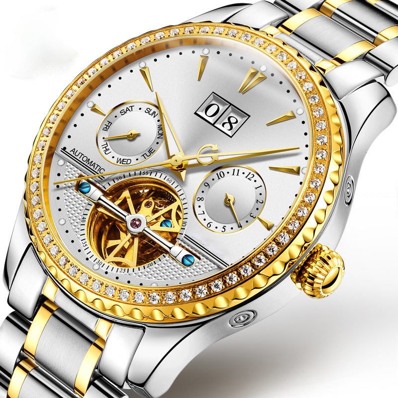 Men's Watch Automatic Mechanical Watch Hollow Waterproof Fashion Luminous Wrist 8731 - LuxeBloom