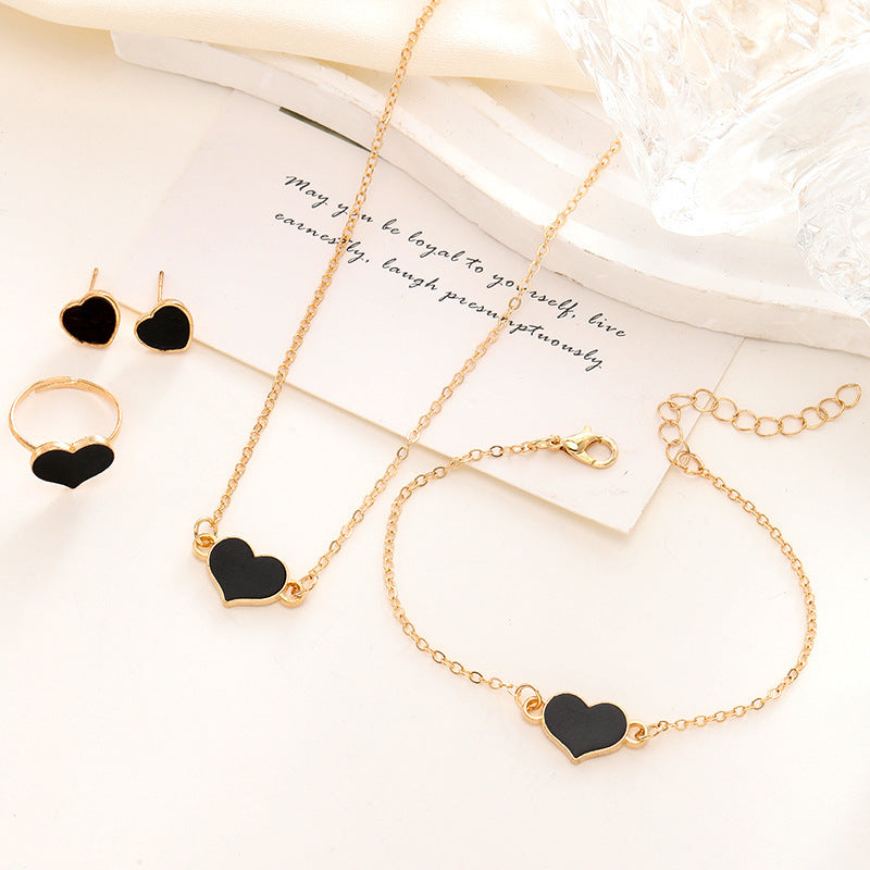 Simple Love Jewelry Women's Fashion Necklace Suit Heart Jewelry Set Gift For Her Fashion Party Jewelry - LuxeBloom