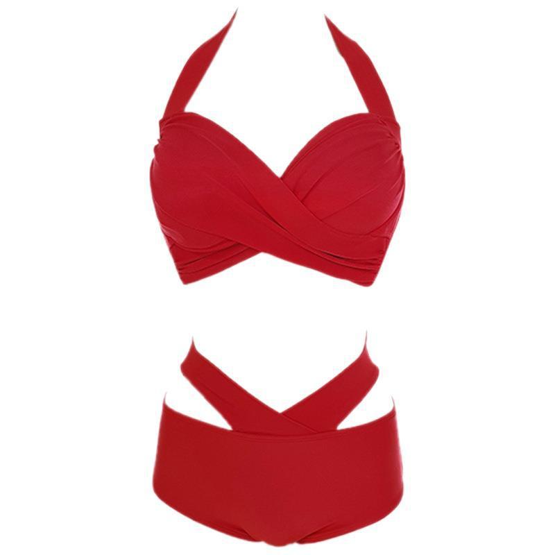High Waist Bikini Triangle Sexy Bikini Hot Spring Swimwear - LuxeBloom