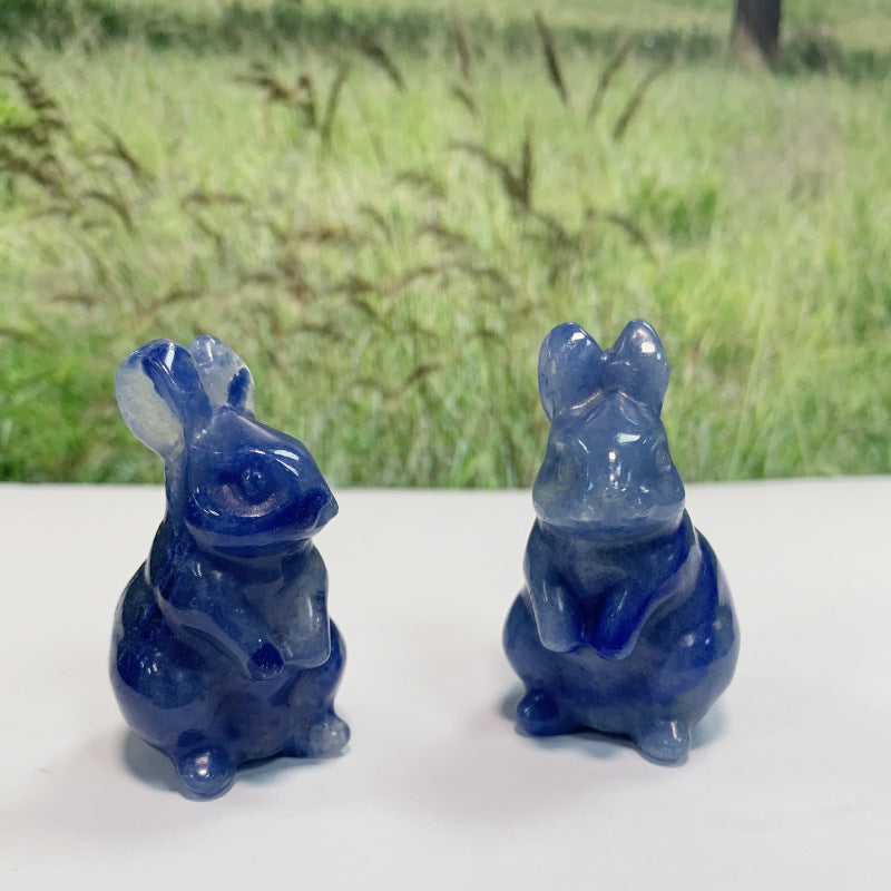 Natural Crystal Rabbit Carving Ornaments Jade - LuxeBloom