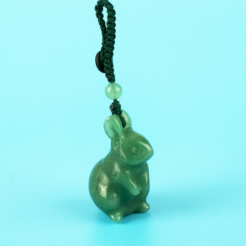 Natural Crystal Rabbit Carving Ornaments Jade - LuxeBloom
