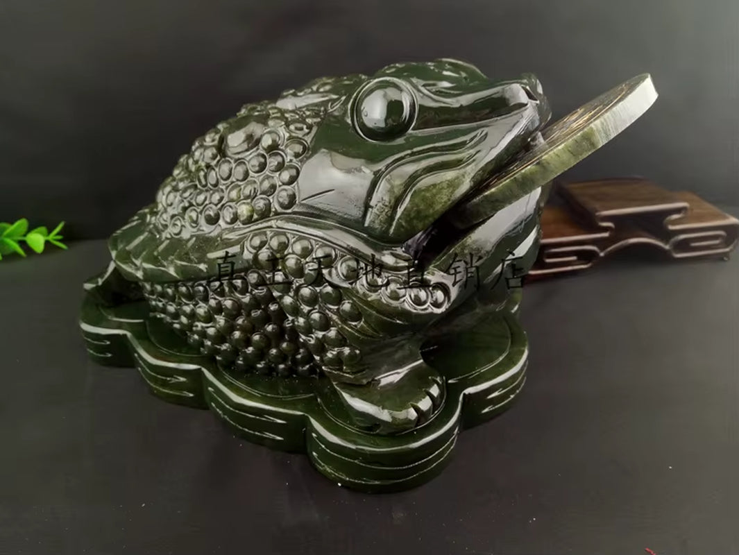 Natural Jade Jade Toad Toad Three Feet South Decoration Feng Shui Ornaments Lucky Mascot New Home Business Gifts