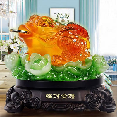 Fortune Golden Toad Swing Rotating the Jade Toad Large Living Room Office Cashier Screening Table Decoration Opening Gift