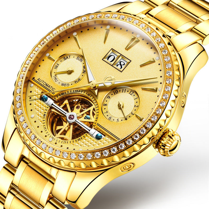 Men's Watch Automatic Mechanical Watch Hollow Waterproof Fashion Luminous Wrist 8731 - LuxeBloom