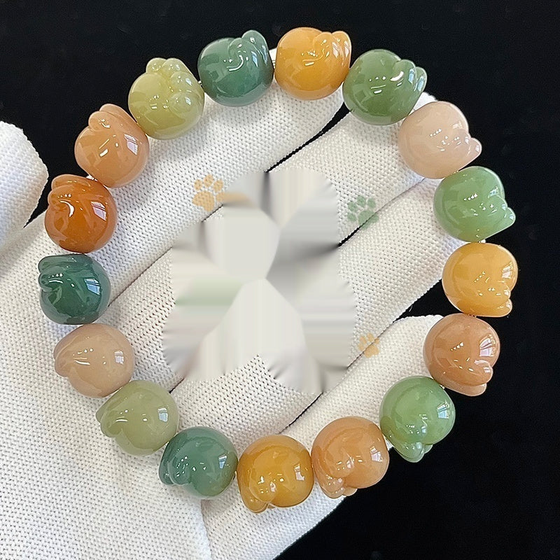 Cat's Paw Bodhi Root Hand Toy Bracelet Student Pliable Temperament White Jade Bodhi Cultural - LuxeBloom