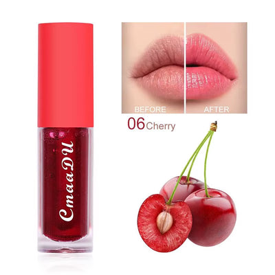 Fresh Fruit Lip Balm Lip Oil Moisturizing Temperature Color Changing Lipstick Long Lasting Hydrating Cherry Lip Gloss Cosmetic