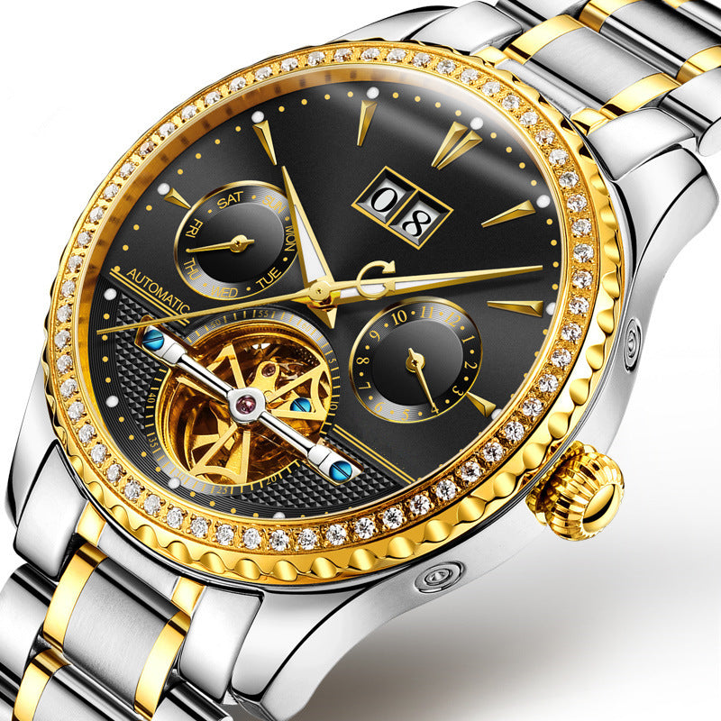 Men's Watch Automatic Mechanical Watch Hollow Waterproof Fashion Luminous Wrist 8731 - LuxeBloom