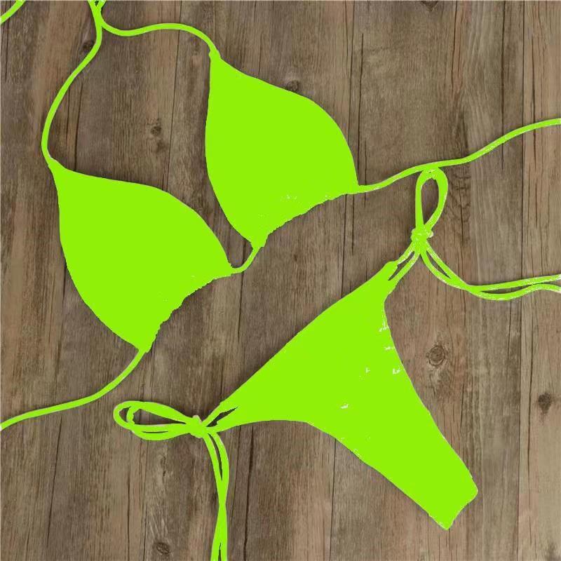 Halter Neck Tie Bikini Ladies Split Tie Swimsuit - LuxeBloom