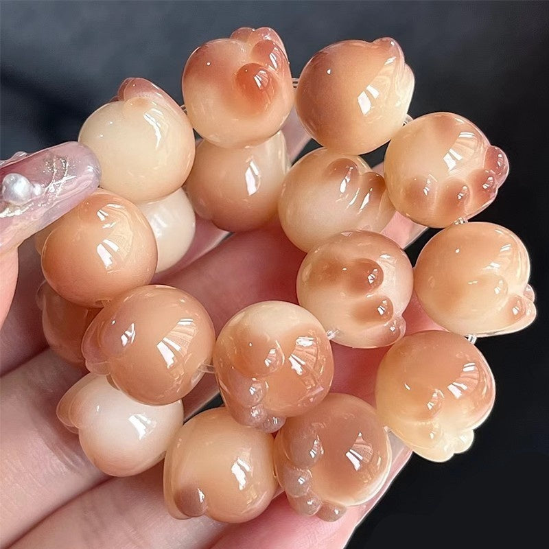 Cat's Paw Bodhi Root Hand Toy Bracelet Student Pliable Temperament White Jade Bodhi Cultural - LuxeBloom