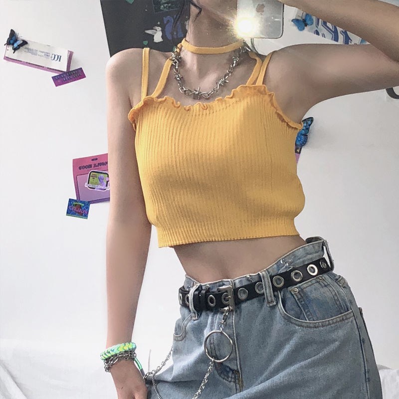 Tube Top Camisole Little Girl Wears Niche French White Lace Top In Summer - LuxeBloom