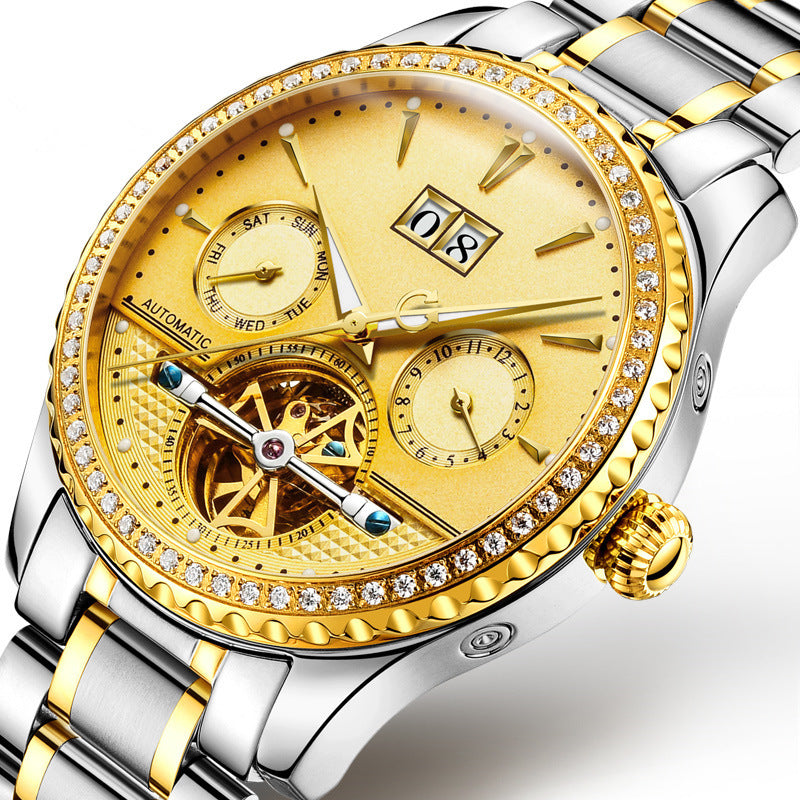 Men's Watch Automatic Mechanical Watch Hollow Waterproof Fashion Luminous Wrist 8731 - LuxeBloom